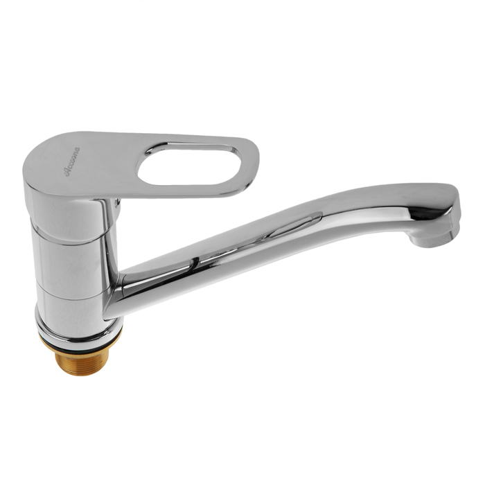 Cмеситель для кухни Accoona A4217, однорычажный, средний излив, с гайкой, латунь, хром