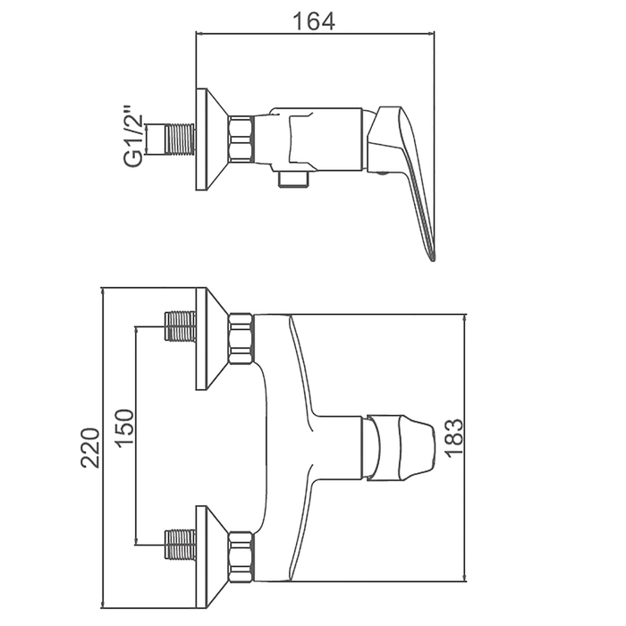 Cмеситель для ванны Accoona A6318, однорычажный, короткий излив, латунь, хром