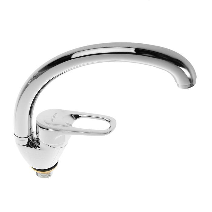 Cмеситель для кухни Accoona A4042, однорычажный, с гайкой, силумин, хром