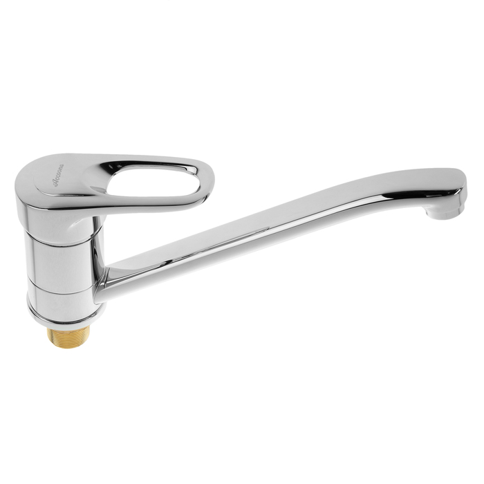 Cмеситель для кухни Accoona A4142, однорычажный, с гайкой, силумин, хром