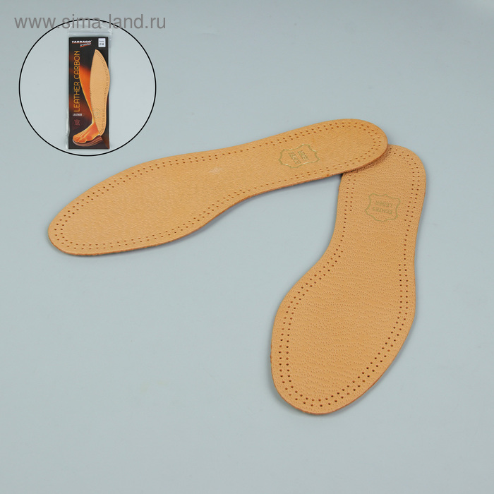 фото Стельки для обуви антибактериальные, двухслойные, 35-36р-р, пара, цвет бежевый, leather carbon tarrago