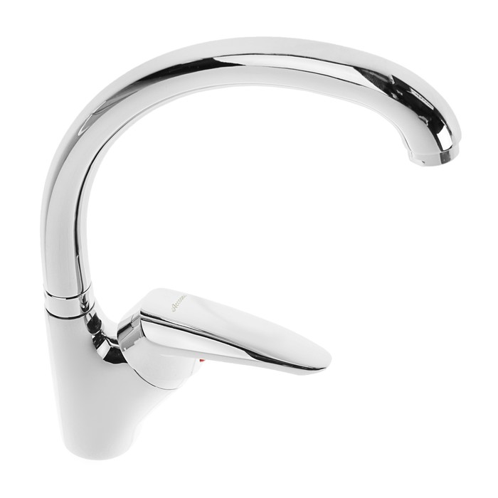 Cмеситель для кухни Accoona A4063, однорычажный, с гайкой, силумин, хром