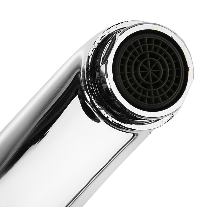 Cмеситель для кухни Accoona A4263, однорычажный, средний излив, с гайкой, силумин, хром