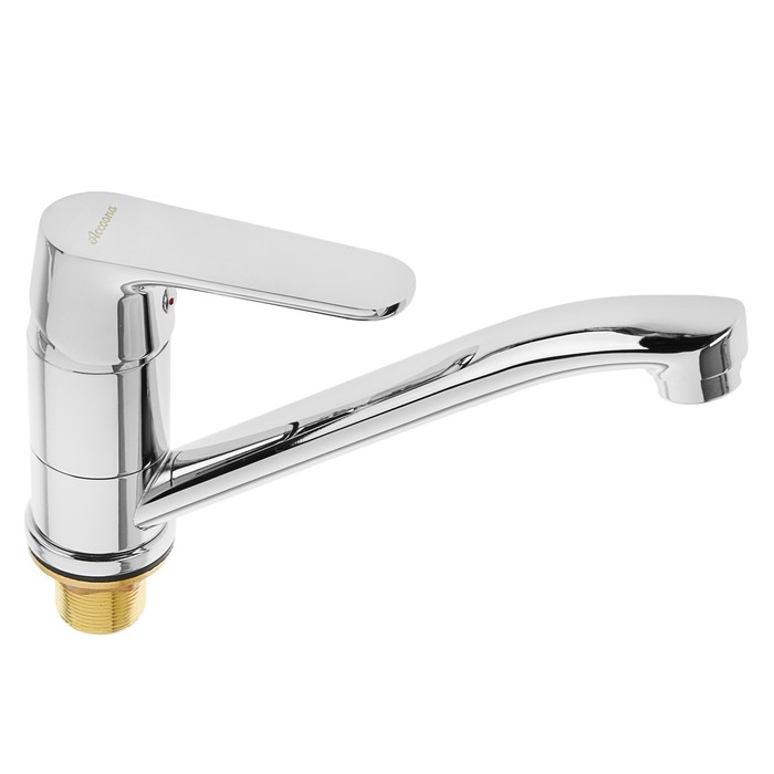 Cмеситель для кухни Accoona A4266, однорычажный, средний излив, с гайкой, силумин, хром