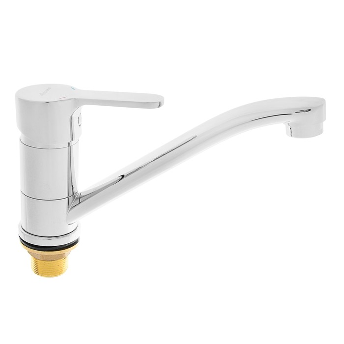 Cмеситель для кухни Accoona A4267, однорычажный, средний излив, с гайкой, силумин, хром