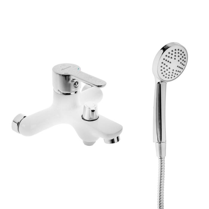 Cмеситель для ванны Accoona A6367G, однорычажный, с боковым дивертором, силумин, белый