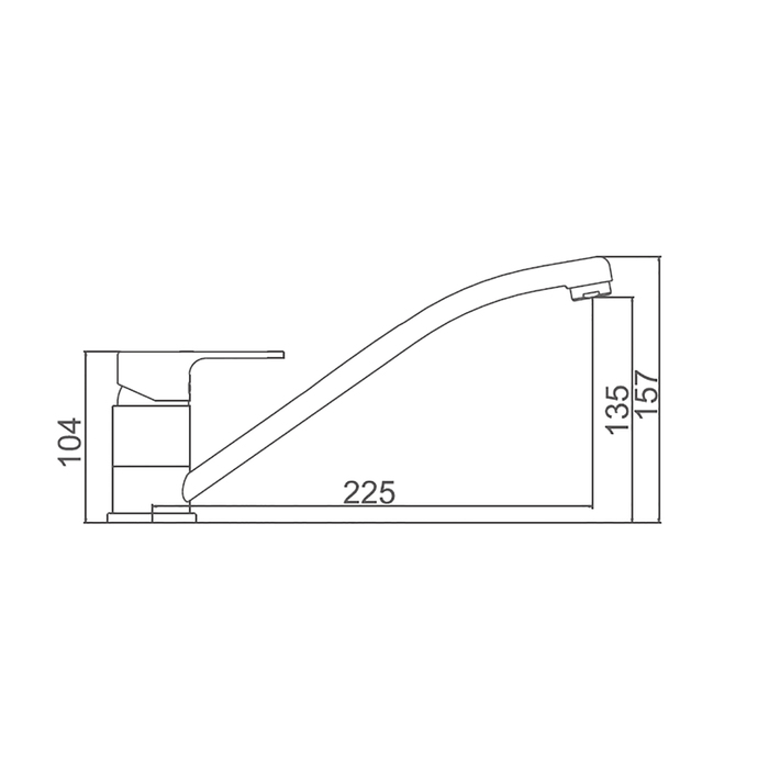 Cмеситель для кухни Accoona A4167G, однорычажный, с гайкой, силумин, белый