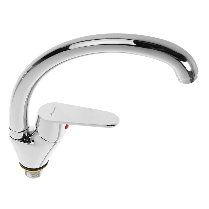 Cмеситель для кухни Accoona A4069, однорычажный, с гайкой, силумин, хром