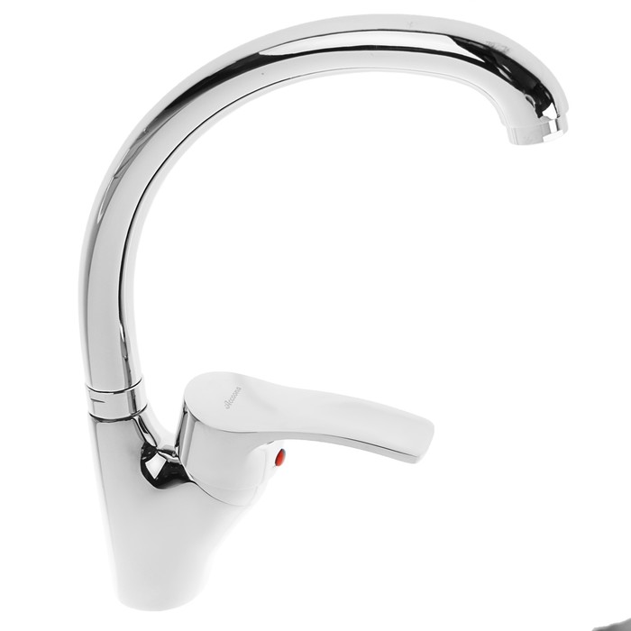 Cмеситель для кухни Accoona A84003, однорычажный, с гайкой, силумин, хром