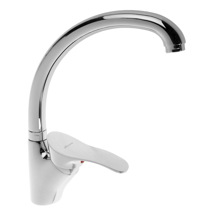 Cмеситель для кухни Accoona A84005, однорычажный, с гайкой, силумин, хром