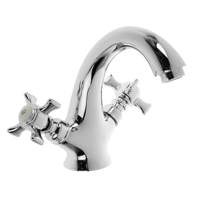 Cмеситель для раковины Accoona A9070, двухрычажный, латунь, хром