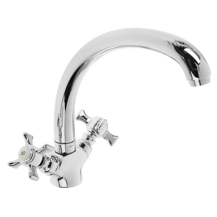 Cмеситель для кухни Accoona A5070, двухрычажный, латунь, хром