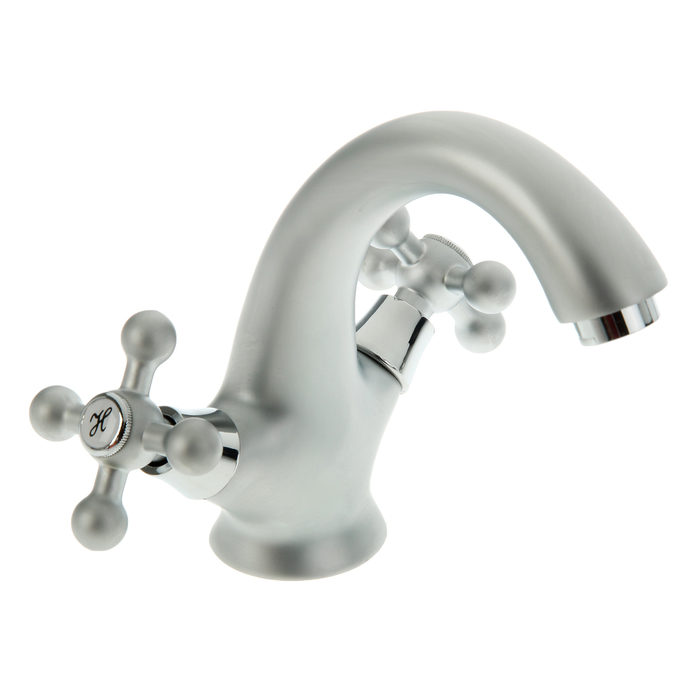 Cмеситель для раковины Accoona A9071U, двухрычажный, латунь, матовый