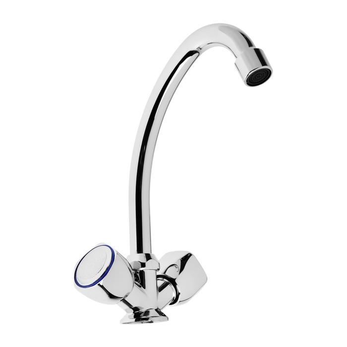 Cмеситель для кухни Accoona A5680, двухрычажный, силумин, хром