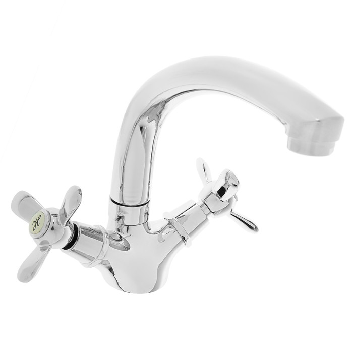 Cмеситель для кухни Accoona A5879, двухрычажный, силумин, хром