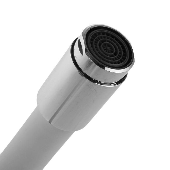 Cмеситель для кухни Accoona A9871G, двухрычажный, с силиконовым изливом, силумин, белый/хром