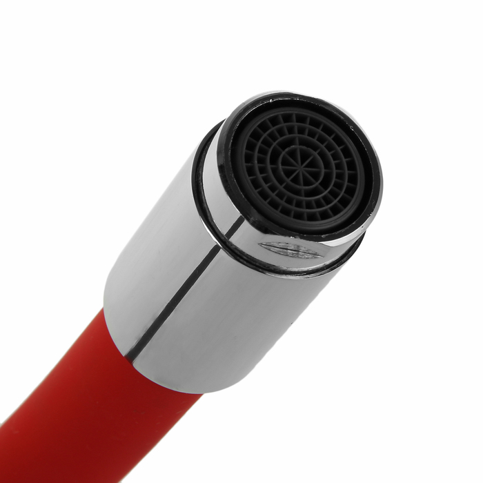 Cмеситель для кухни Accoona A4883N, двухрычажный, силиконовый излив, силумин, красный/хром