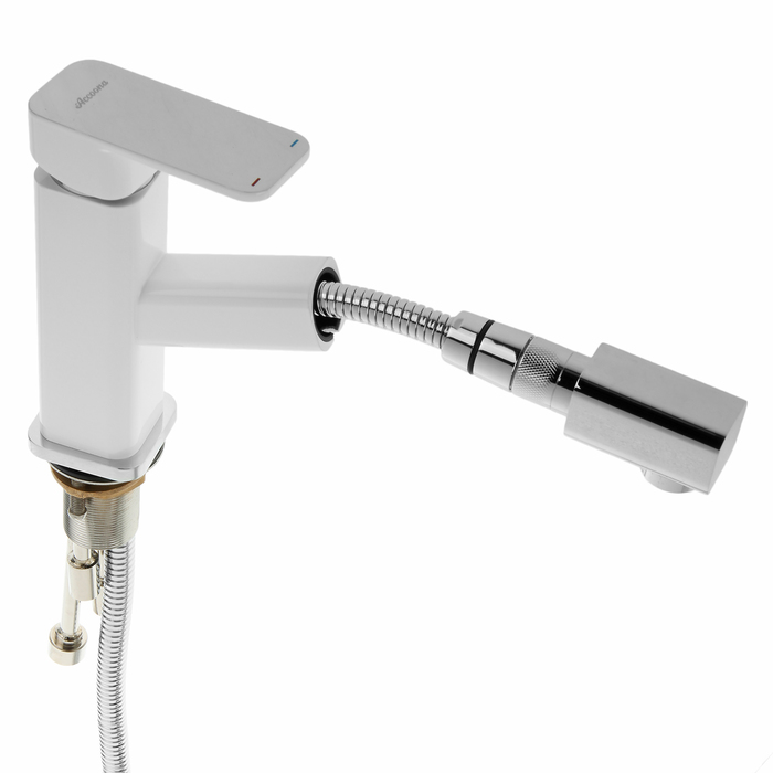 Cмеситель для кухни Accoona A9290G-4, однорычажный, с гайкой, латунь, белый/хром