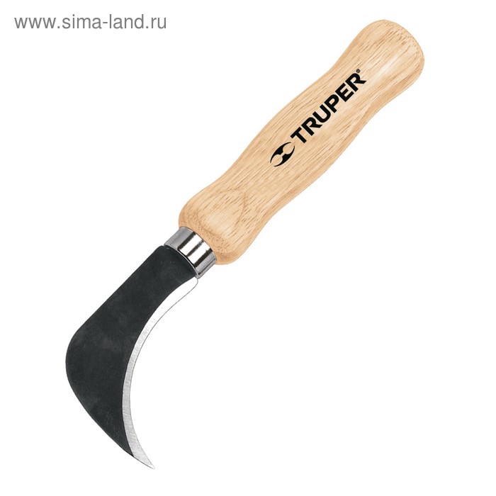 фото Нож для линолеума truper nl-8, 19 см, деревянная ручка, лезвие - высокоуглеродистая сталь