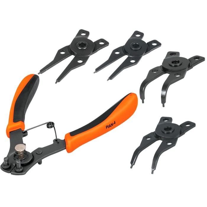 Набор для снятия стопорных колец TRUPER PIAN-4, эргономичные ручки, 4 насадки
