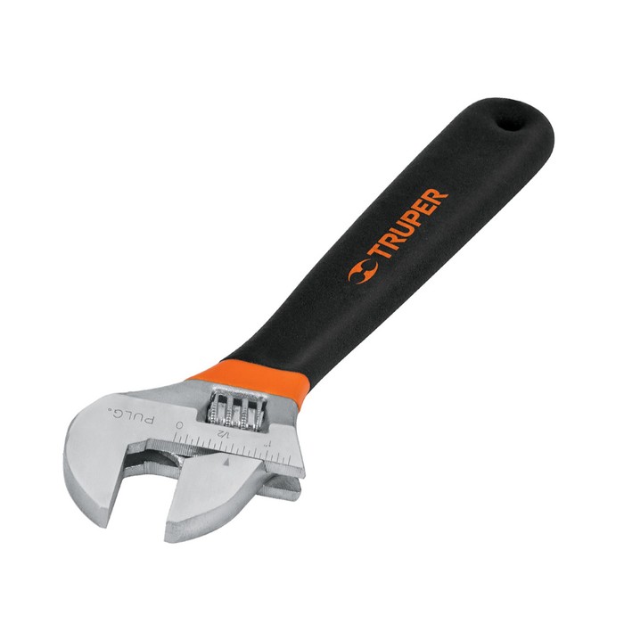 Разводной ключ хромированный TRUPER PET-10X, 250 мм, диаметр захвата 29 мм, кованая сталь