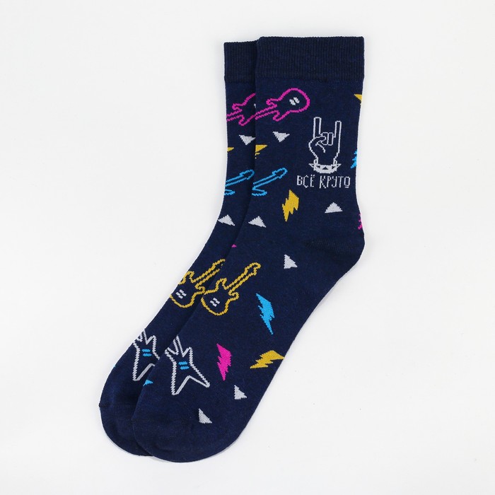 Носки "Рок", фиолетовый, р-р 41-44 (27-29 см), 80% хл.,17% п/а, 3% эл.