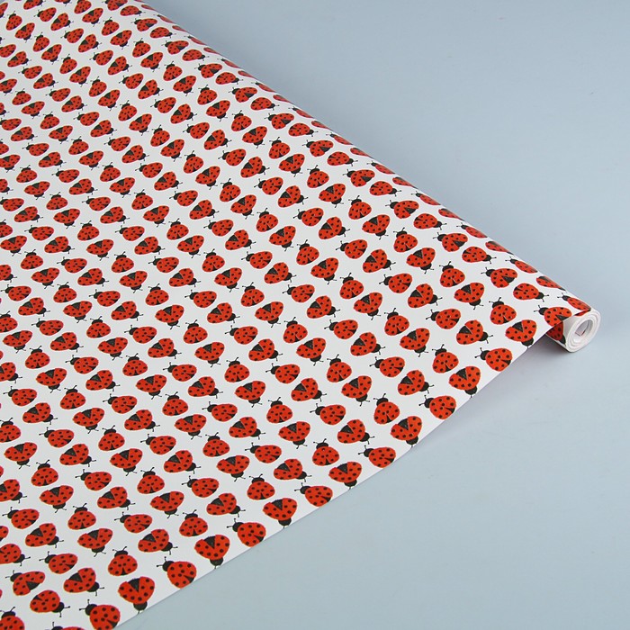 Бумага упаковочная "Божья коровка", 0.685 х 10 м, 80г/м2
