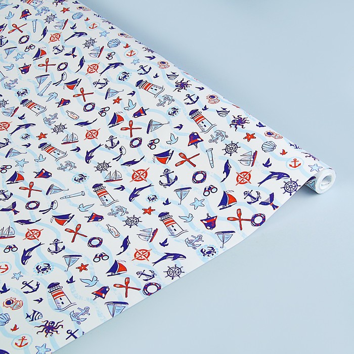 Бумага упаковочная "Морской путь", 0.685 х 10 м, 80г/м2