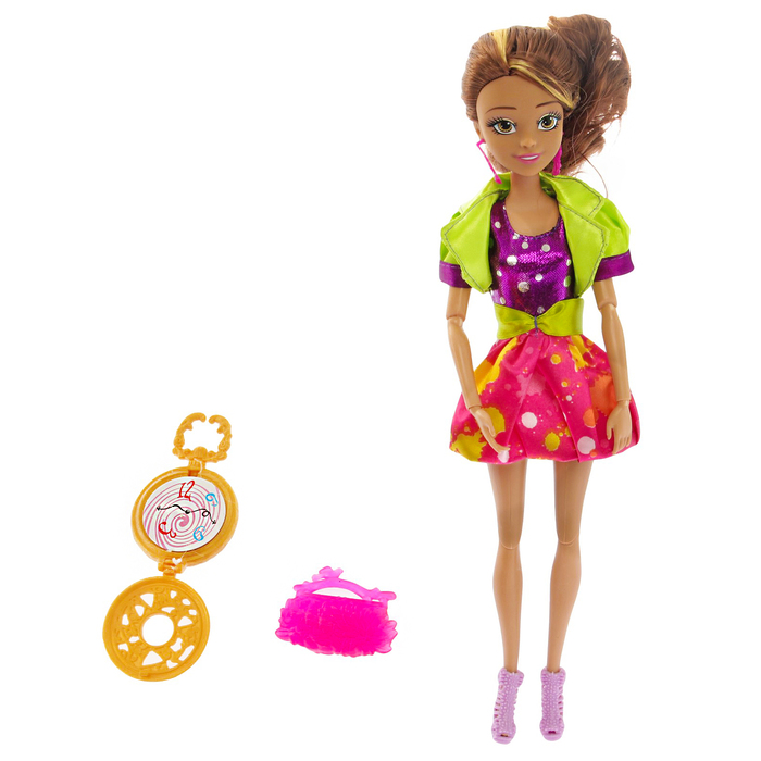 Кукла модная шарнирная "Жанна" в платье с аксессуарами, МИКС