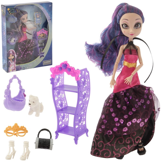 Кула модная "Линда" в платье с аксессуарами, МИКС