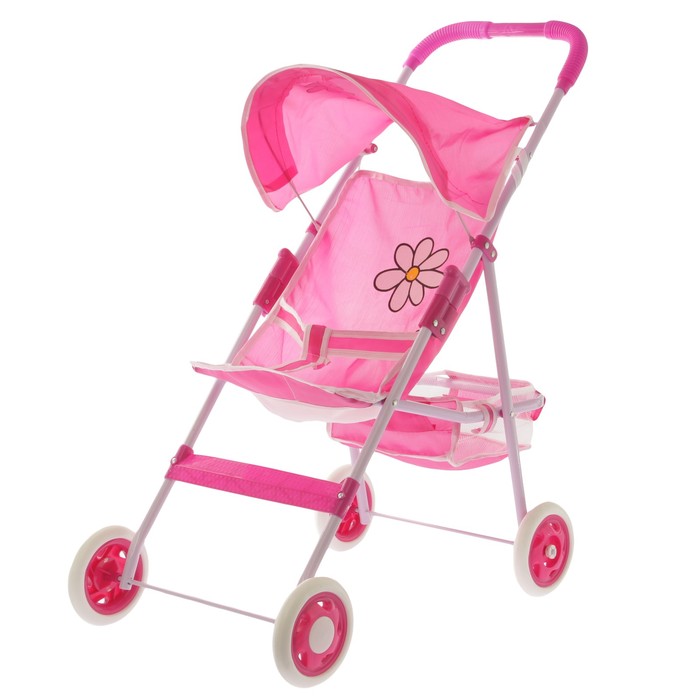 Коляска для кукол "Ромашка" летняя, металлический каркас