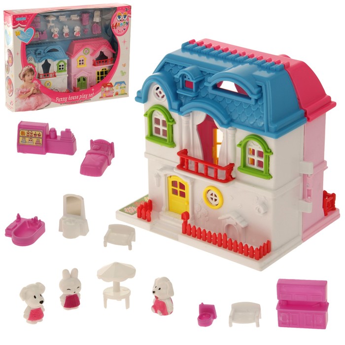 Теремок для друзей с аксессуарами, складной