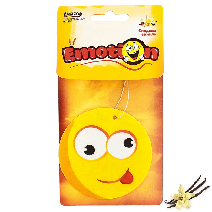 Ароматизатор бумажный в авто "Ваниль", Смайл крейзи