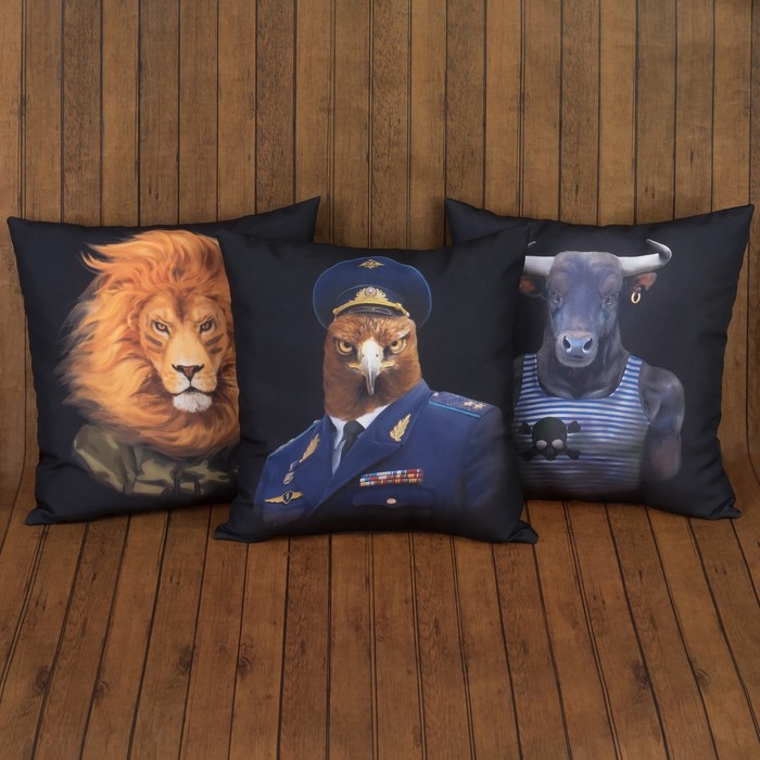 Подушка декоративная "Этель" Орёл 35х35 см, п/э, напол-ль 250гр/м2