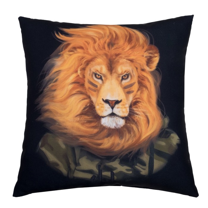 Подушка декоративная "Этель" Лев 35х35 см, п/э, напол-ль 250гр/м2