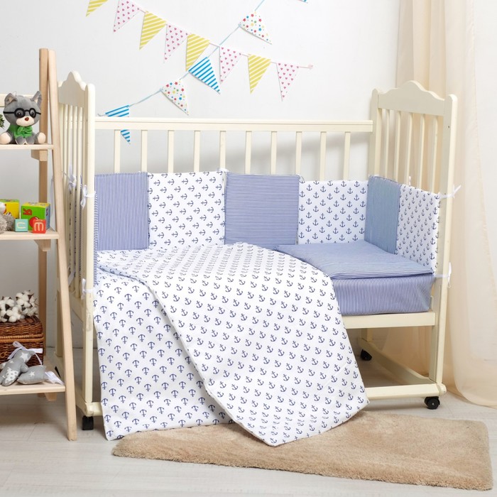 Комплект в кроватку 6 пр. "Кубики" для мальчика, бязь, хл100 120 гм