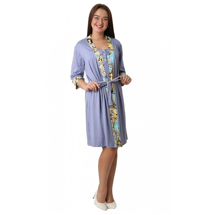 Комплект женский (халат, сорочка) М4 цвет МИКС, р-р 48   вискоза