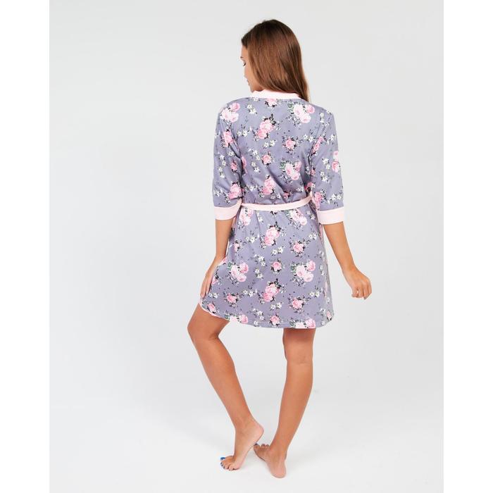 Комплект женский (халат, сорочка) М7 цвет розовый, р-р 54