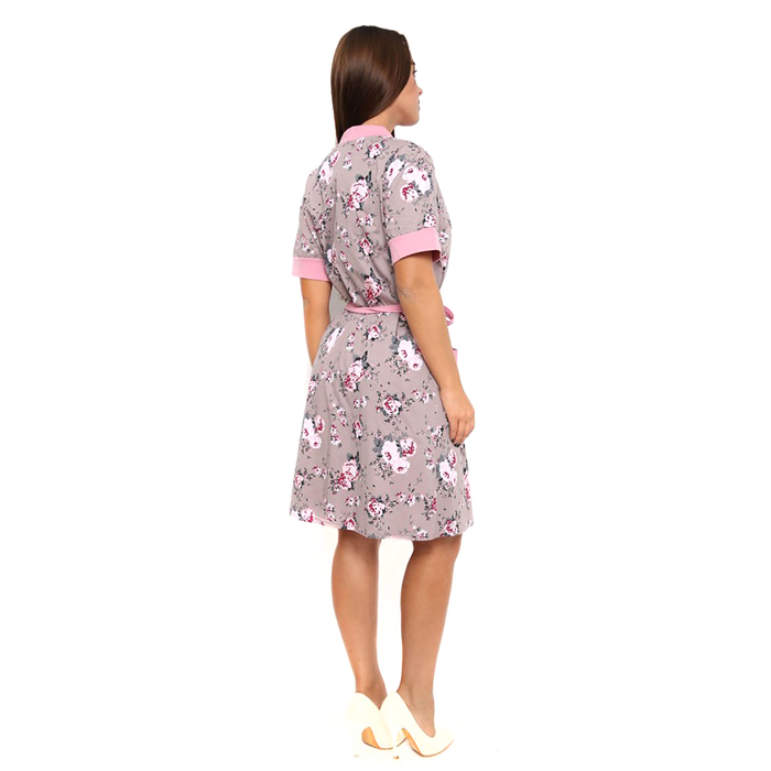 Комплект женский (халат, сорочка) М116 цвет розовый , р-р 54