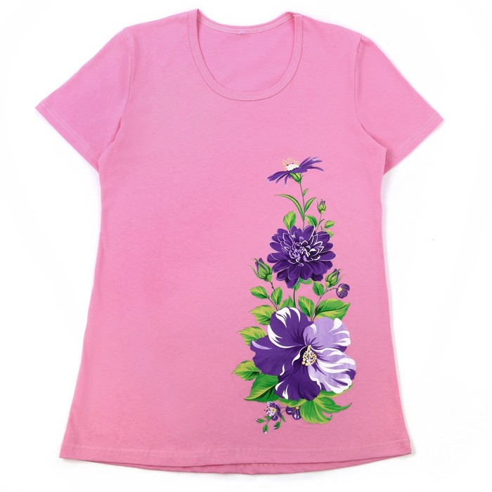 Пижама женская (футболка, бриджи) ПК190 цвет МИКС, р-р 60