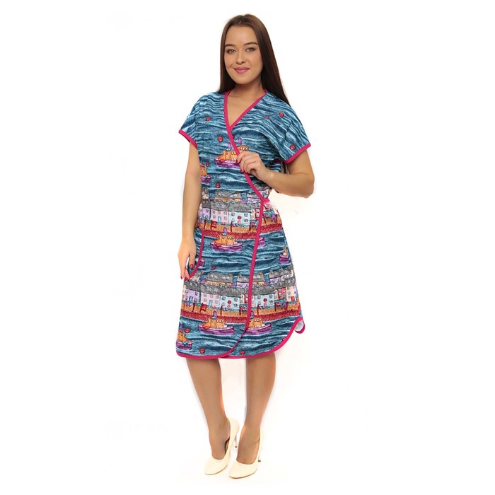 Халат женский запах М101 цвет МИКС, р-р 46