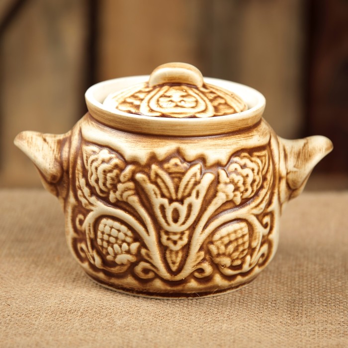 Горшок для запекания "Резной", шамот, 0,6 л