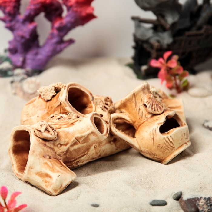 Декорации для аквариума "Бревно и кувшин"