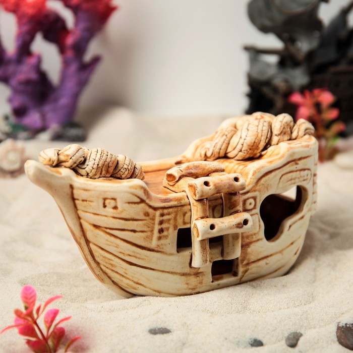 Декорации для аквариума "Корабль", средний