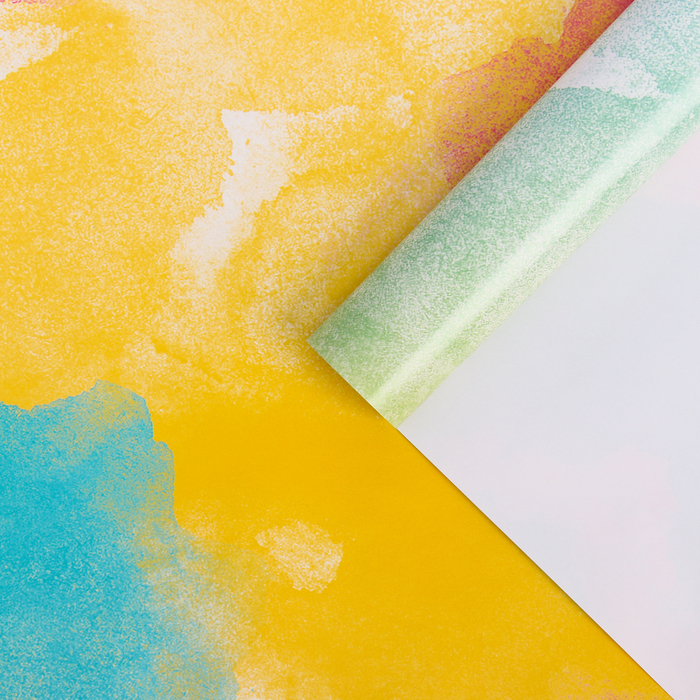 Бумага упаковочная глянцевая "Аква-разводы", 100х70 см