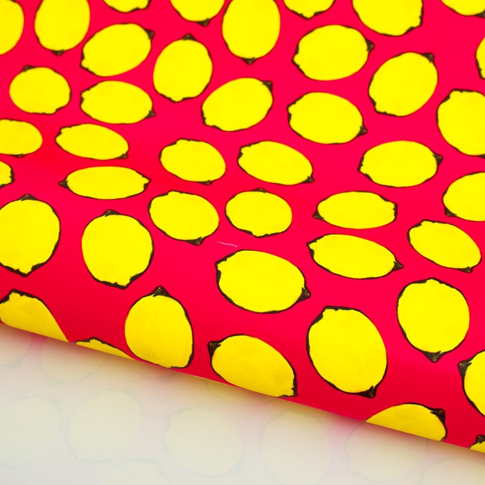 Бумага упаковочная глянцевая "Лимоны", 100х70 см