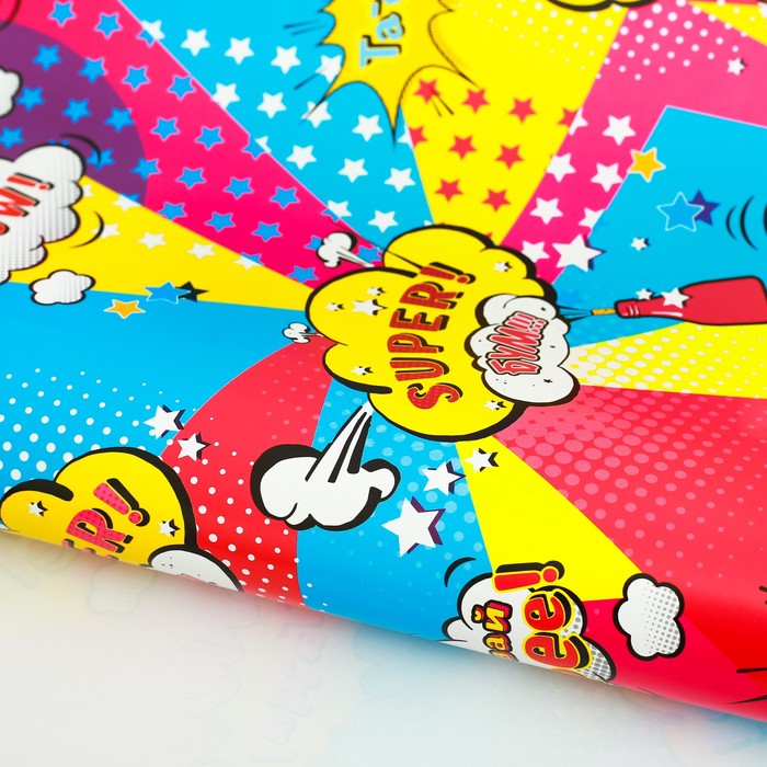 Бумага упаковочная глянцевая "Комикс", 100х70 см