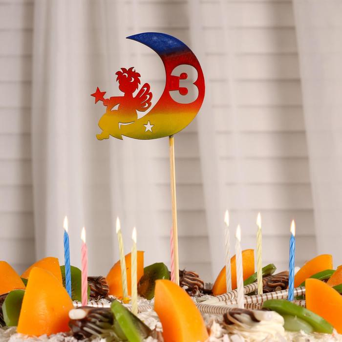 Топпер "Ангел" цифра 3, на подвесе