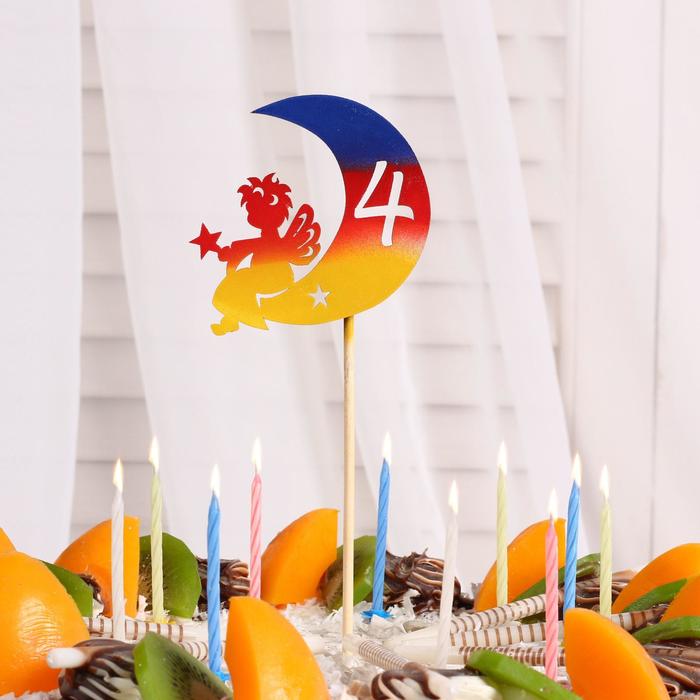 Топпер "Ангел" цифра 4, на подвесе