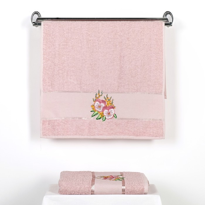 КМП в коробке MERZUKA махр.  50х80/70х130 2 пр. VIOLET розовый , хлопок,  380г/м2